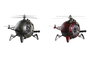 DKD Home Decor Set de 2 Relojes de Sobremesa Helicop en Hierro y Cristal, Rojo y Plateado