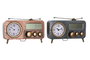 DKD Home Decor Reloj de Sobremesa de Hierro Surtido de 2 Unidades, Cobrizo y Gris