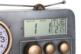 DKD Home Decor Reloj Sobremesa Vintage Cobrizo Gris 2 Unidades 11.5 x 26 x 33 cm