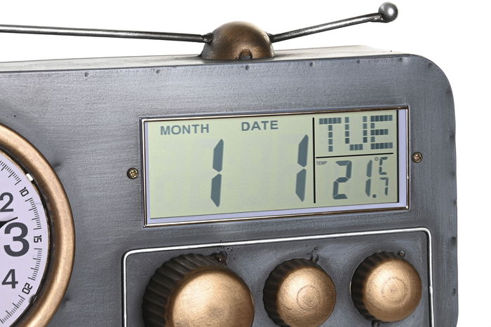 DKD Home Decor Reloj Sobremesa Vintage Cobrizo Gris 2 Unidades 11.5 x 26 x 33 cm DKD Home Decor Reloj Sobremesa Vintage Cobrizo Gris 2 Unidades 11.5 x 26 x 33 cm