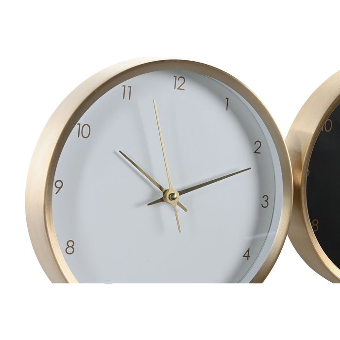 DKD Home Decor Reloj de Pared de Aluminio Golden Chic Surtido de 2 Unidades