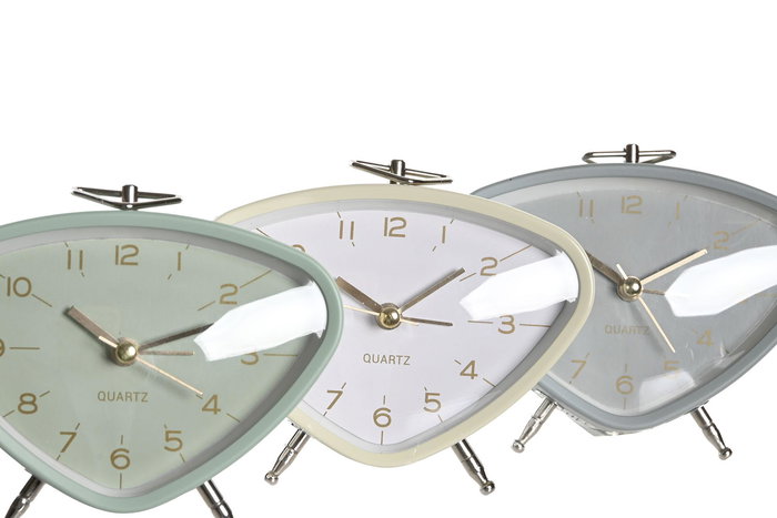 DKD Home Decor Reloj Despertador Vintage Azul Blanco 4 x 10 x 11.5 cm (3 Unidades)