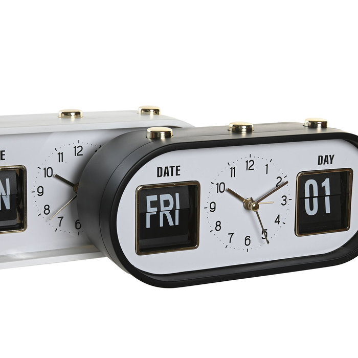 DKD Home Decor Reloj Despertador PVC Surtido de 2 Unidades en Blanco y Negro DKD Home Decor Reloj Despertador PVC Surtido de 2 Unidades en Blanco y Negro