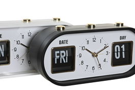 DKD Home Decor Reloj Despertador 6 x 9.5 x 20 cm Blanco Negro 2 Unidades