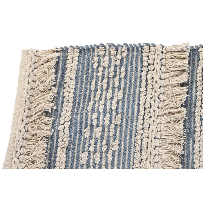DKD Home Decor Alfombra de Algodón 180x120x2 cm Azul y Blanco