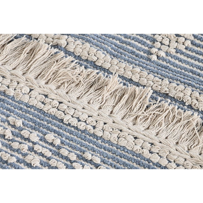 DKD Home Decor Alfombra de Algodón 180x120x2 cm Azul y Blanco