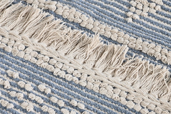 DKD Home Decor Alfombra Boho Azul Blanco 120 x 180 x 2 cm Algodón