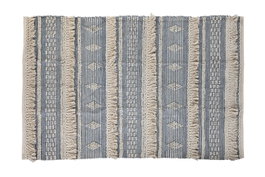 DKD Home Decor Alfombra Boho Azul Blanco 120 x 180 x 2 cm Algodón
