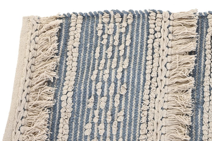DKD Home Decor Alfombra Boho Azul Blanco 120 x 180 x 2 cm Algodón