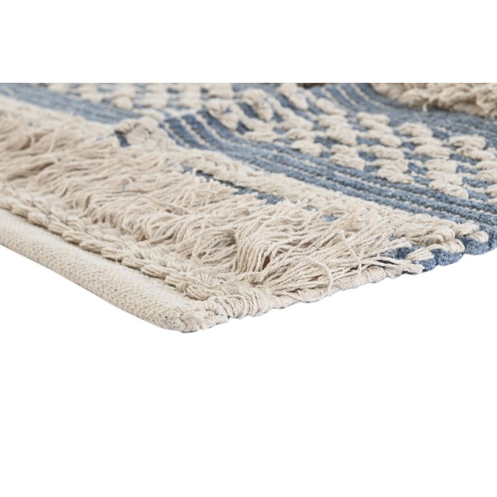 DKD Home Decor Alfombra de Algodón 230x160x2 cm Azul y Blanco