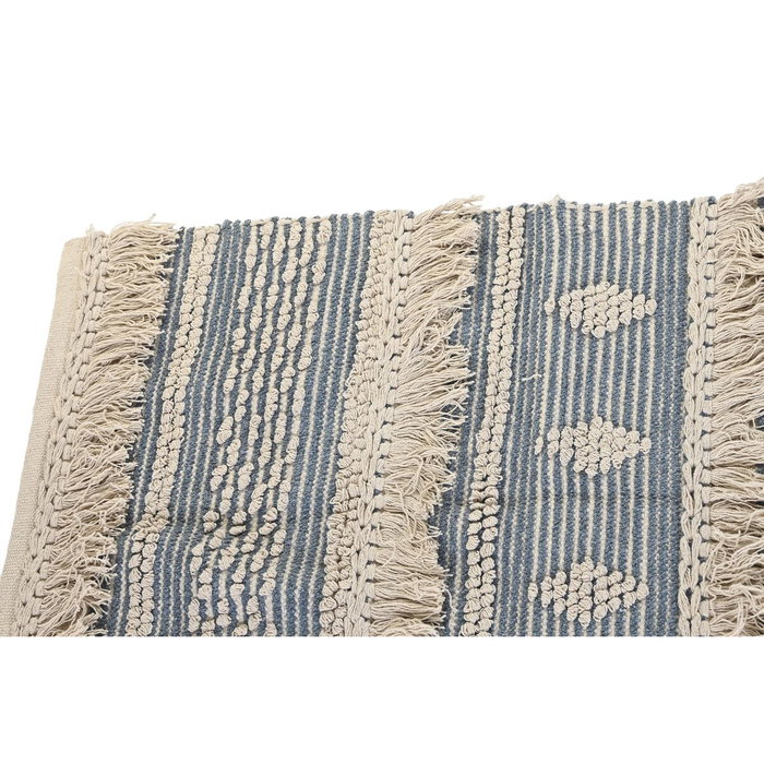 DKD Home Decor Alfombra de Algodón 230x160x2 cm Azul y Blanco