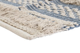 DKD Home Decor Alfombra Boho Azul Blanco 160 x 2 x 230 cm Algodon