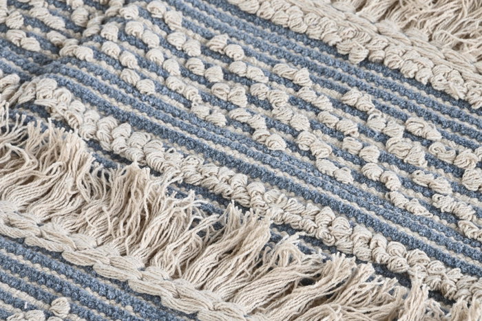 DKD Home Decor Alfombra Boho Azul Blanco 160 x 2 x 230 cm Algodon