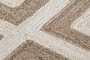 DKD Home Decor Alfombra Scandi Right Marron Claro Blanco Yute Algodon Polyester 120 x 120 cm (2 Unidades)