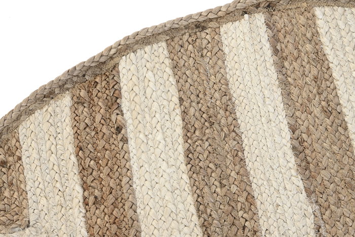 DKD Home Decor Alfombra de Yute y Algodón 120x120x1 cm Natural