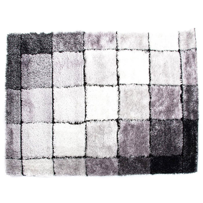 DKD Home Decor Alfombra de Poliéster con Diseño de Cuadrados 160x230 cm