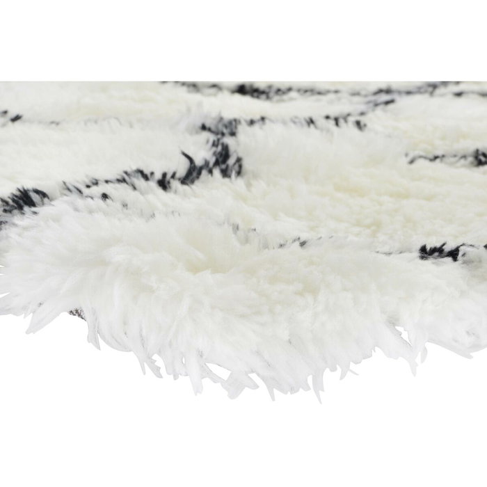DKD Home Decor Alfombra de Poliéster con Diseño de Rombos 120x180 cm Blanco y Negro DKD Home Decor Alfombra de Poliéster con Diseño de Rombos 120x180 cm Blanco y Negro