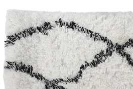 DKD Home Decor Alfombra Boho Blanco Negro Poliéster 180x5x120 cm