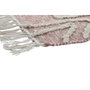 DKD Home Decor Alfombra de Algodón Rosa y Blanco con Bordado y Flecos 120x180 cm