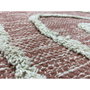 DKD Home Decor Alfombra de Algodón 160x230x1 con Flecos y Bordado Rosa y Blanco