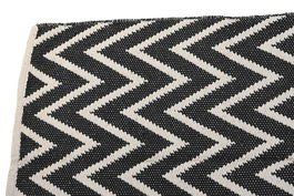 DKD Home Decor Alfombra Bicolor Zigzag Algodón Poliéster 180 x 120 cm