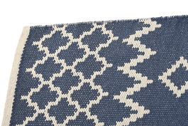 DKD Home Decor Alfombra Árabe Azul Blanco Poliéster Algodón 180 x 120 cm