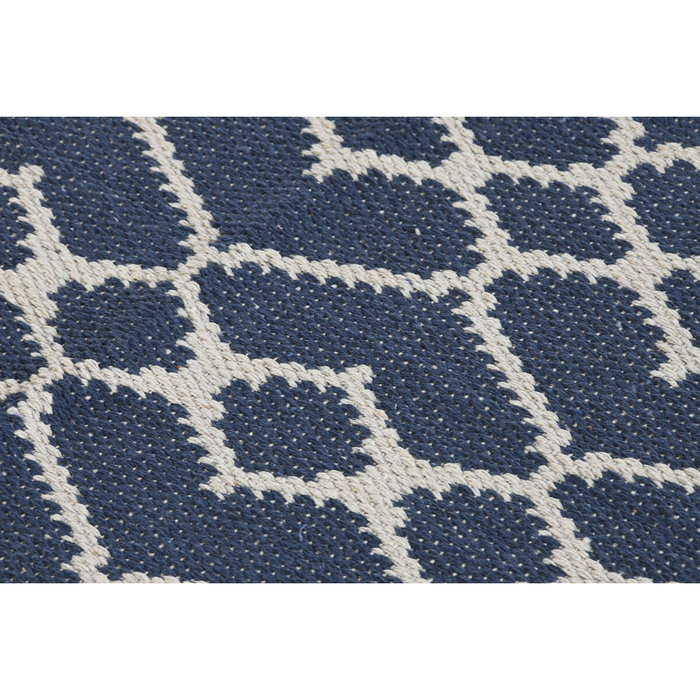 DKD Home Decor Alfombra de Algodón Reversible 120x180x1 cm Azul y Blanco
