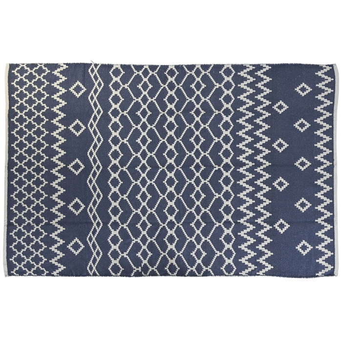 DKD Home Decor Alfombra de Algodón Reversible 160x230 cm Azul DKD Home Decor Alfombra de Algodón Reversible 160x230 cm Azul