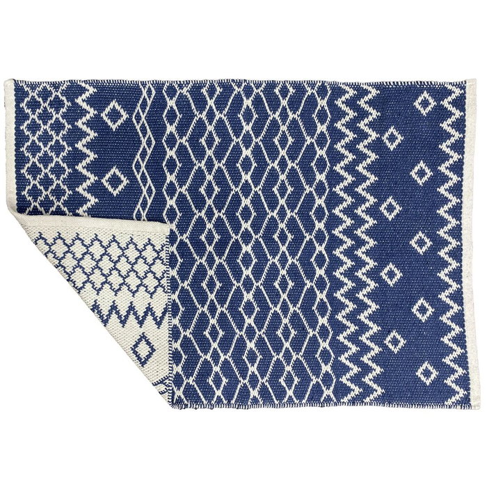DKD Home Decor Alfombra de Algodón Reversible 160x230 cm Azul DKD Home Decor Alfombra de Algodón Reversible 160x230 cm Azul