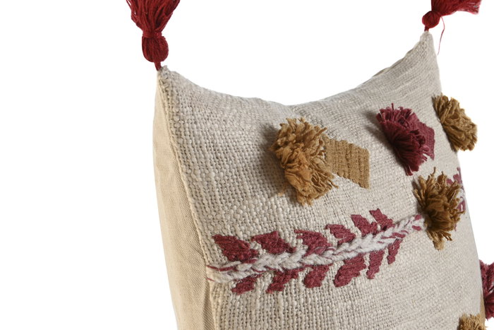 DKD Home Decor Cojín Mostaza Granate 40 x 15 x 40 cm Poliéster (3 Unidades)