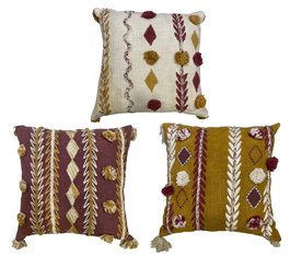 DKD Home Decor Cojín Mostaza Granate 40 x 15 x 40 cm Poliéster (3 Unidades)