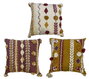DKD Home Decor Cojín Mostaza Granate 40 x 15 x 40 cm Poliéster (3 Unidades)