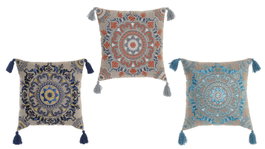 DKD Home Decor Set de 3 Cojines de Algodón con Mandala Bordado