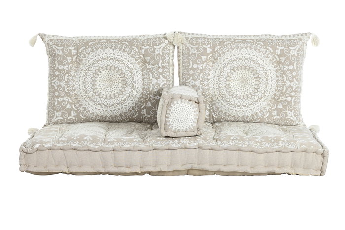 DKD Home Decor Sillón Beige Algodón 76 x 65 x 155 cm Set de 4