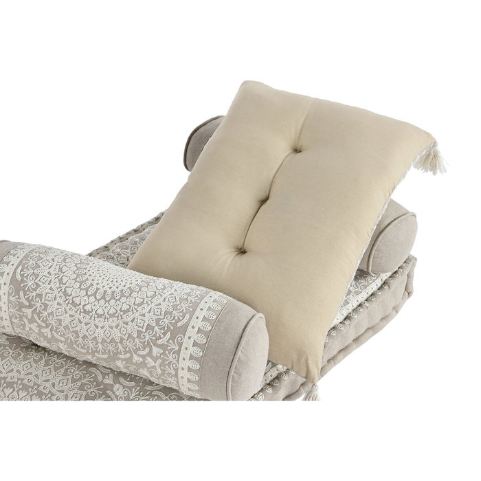 DKD Home Decor Sillón Beige Blanco Set de 4