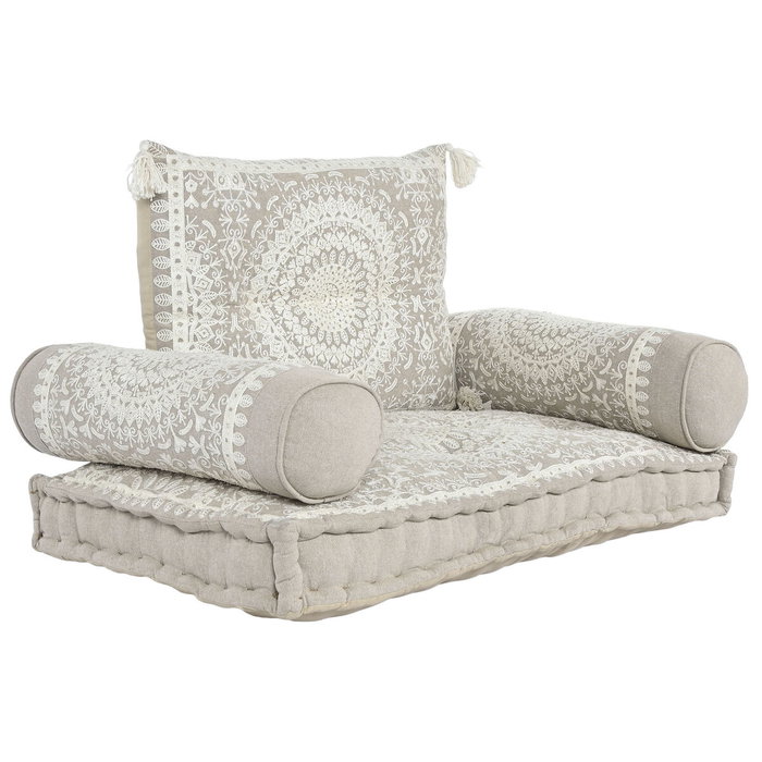 DKD Home Decor Sillón Beige Blanco Set de 4