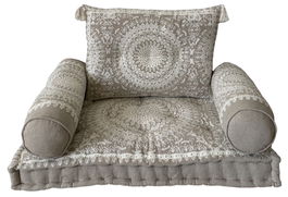 DKD Home Decor Sillón Beige Blanco 56 x 55 x 90 cm Set de 4