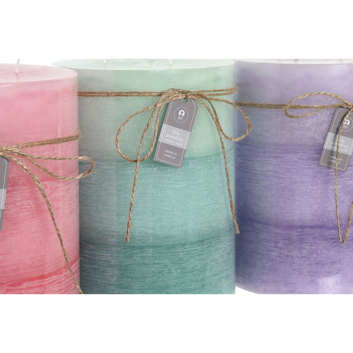 DKD Home Decor Set de 3 Velas de Cera Parafina Primavera Colores 3000 g