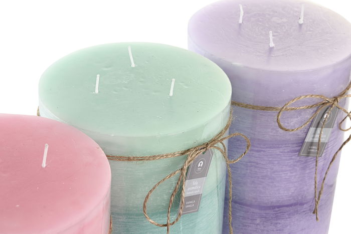 DKD Home Decor Vela Basicos Marron Verde 14.5 x 20 x 14.5 cm (3 Unidades) 155h