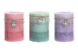 DKD Home Decor Vela Basicos Marron Verde 14.5 x 20 x 14.5 cm (3 Unidades) 155h