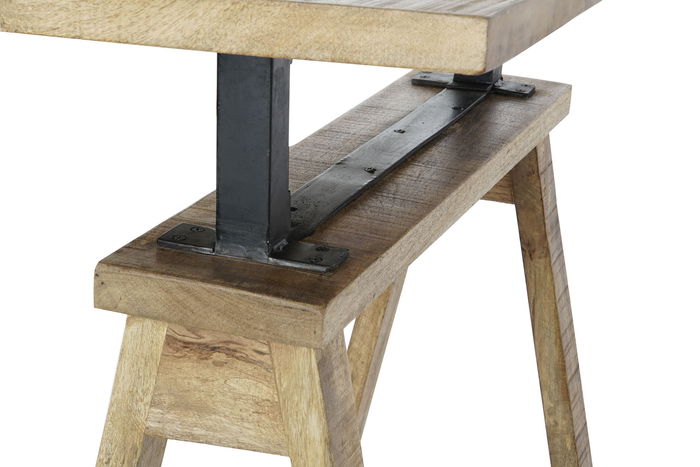 DKD Home Decor Escritorio Home Office Natural Negro Mango Metal 160 x 80 x 75 cm