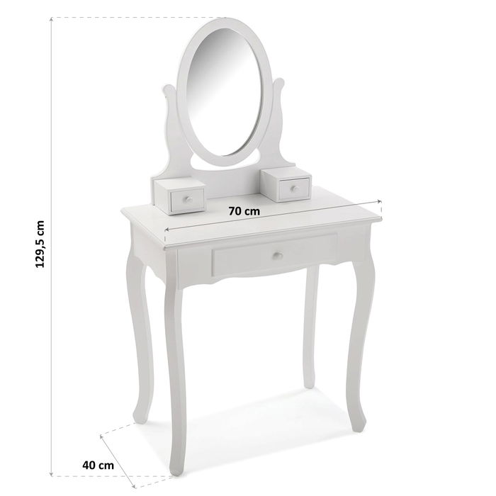 Tocador Versa Espejo Madera MDF (40 x 129,5 x 70 cm)