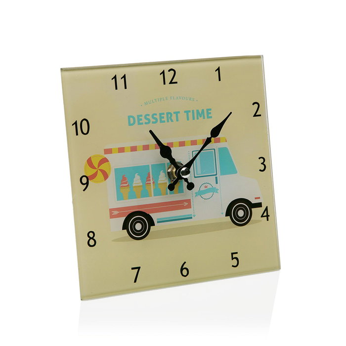 Reloj de Mesa Versa Cristal (4 x 15 x 15 cm) Reloj de Mesa Versa Cristal (4 x 15 x 15 cm)