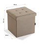Versa Baúl Desmontable Beige 38x37.5 cm - Lino y Madera MDF (2 Unidades)