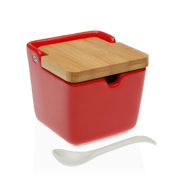 Azucarero Versa Con Tapa Cerámica (8,8 x 10,3 x 8,8 cm) Rojo