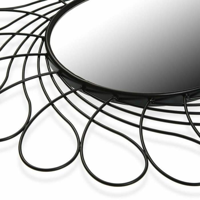 Espejo de pared Versa Negro Metal (2 x 40 x 40 cm)