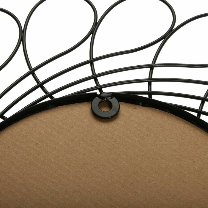 Espejo de pared Versa Negro Metal (2 x 40 x 40 cm)