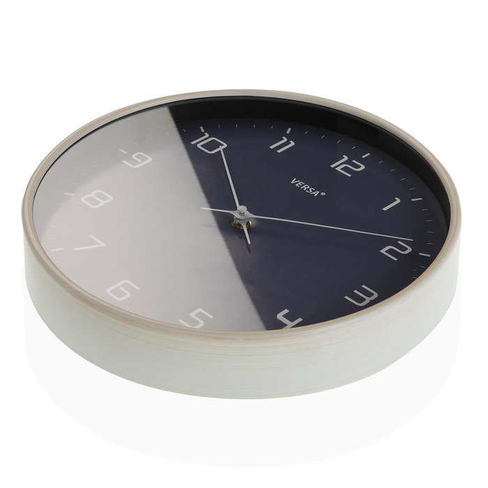 Reloj de Pared Versa Azul Madera PU (30,5 x 4,3 x 30,5 cm)