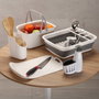 Bote para Utensilios de Cocina Versa Bambú ABS 8,5 x 17,6 x 15 cm Blanco