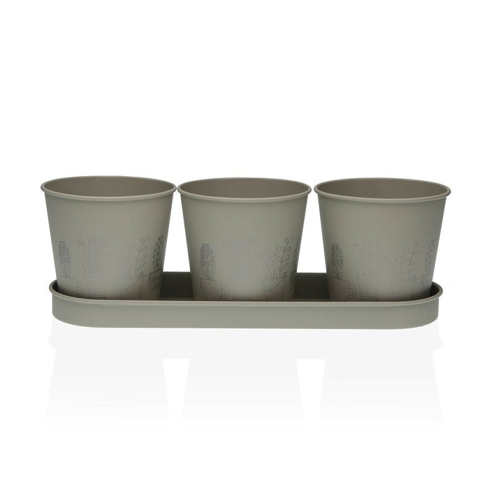 Maceta Versa Gris Triple Metal (11 x 33 cm) Maceta Versa Gris Triple Metal (11 x 33 cm)